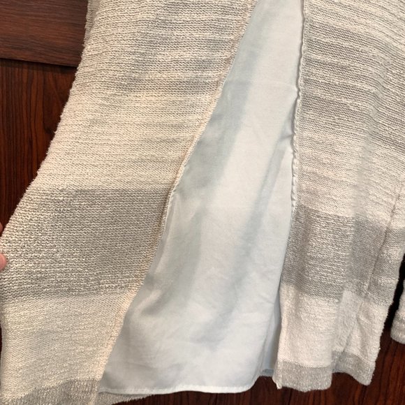 Calvin Klein Pullover Sweater Knit Tunic Ivory and Gray Long Sleeve Womens Large - Picture 5 of 8